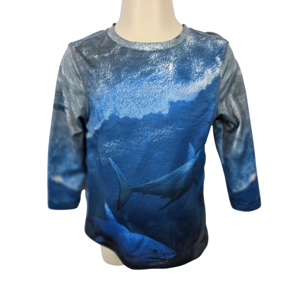 Reel Legends Long Sleeve Shark Graphic Performance Shirt 2T Toddler Kids / A69